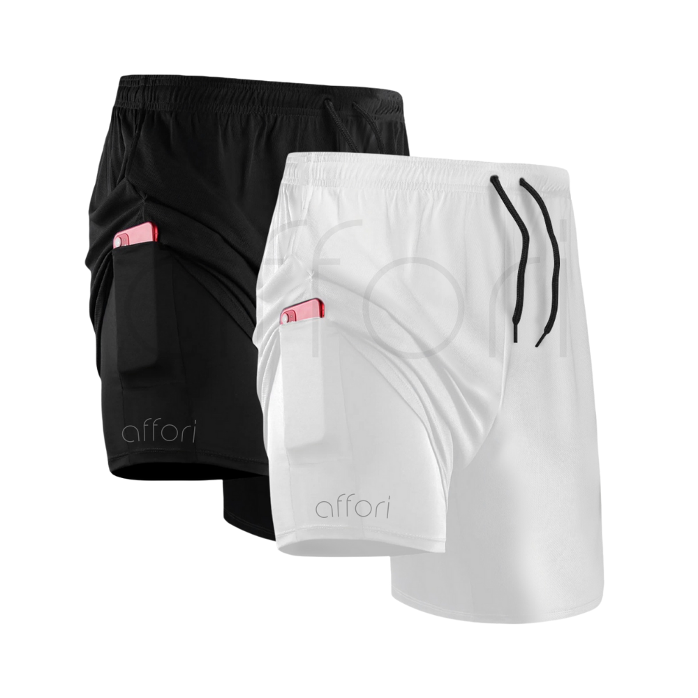 Kit 2 Shorts Compressão 2 em 1 - Offori Tight