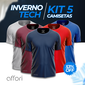 Kit 5 Camisetas Tecnológica Offori One - Ice Touch & Anti Odor Masculinas - Promoção de Inverno