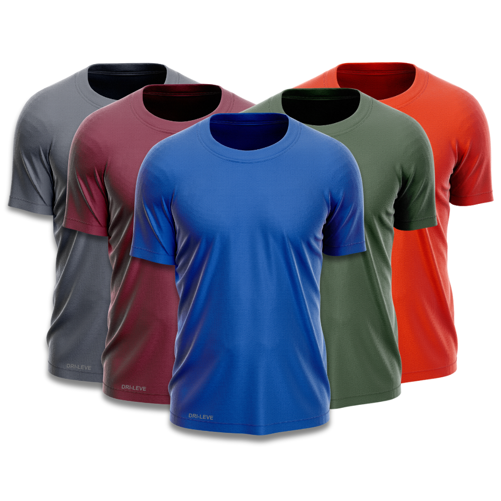 Kit 5 Camisetas Tecnológicas Masculinas FitneSmart - Anti-Suor