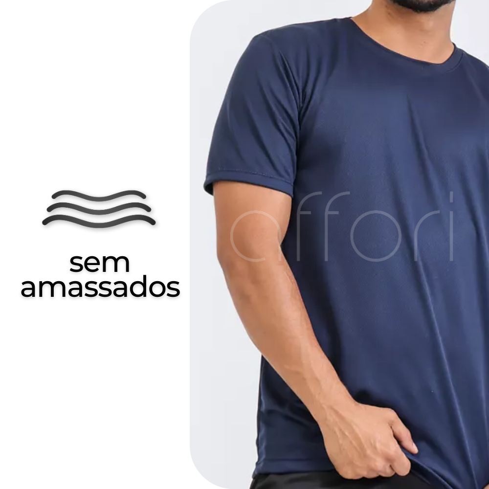 Kit 5 Camisetas Tecnológicas Masculinas FitneSmart - Anti-Suor