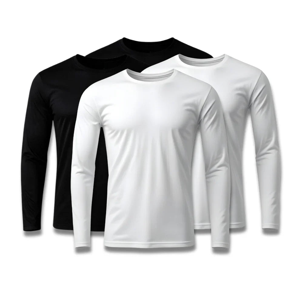 Kit 4 Camisetas Mangas Longas Tecnológicas de Inverno Tech