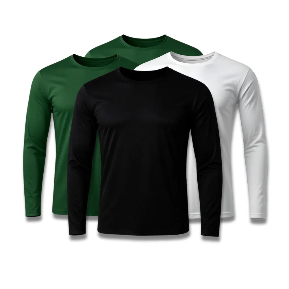 Kit 4 Camisetas Mangas Longas Tecnológicas de Inverno Tech