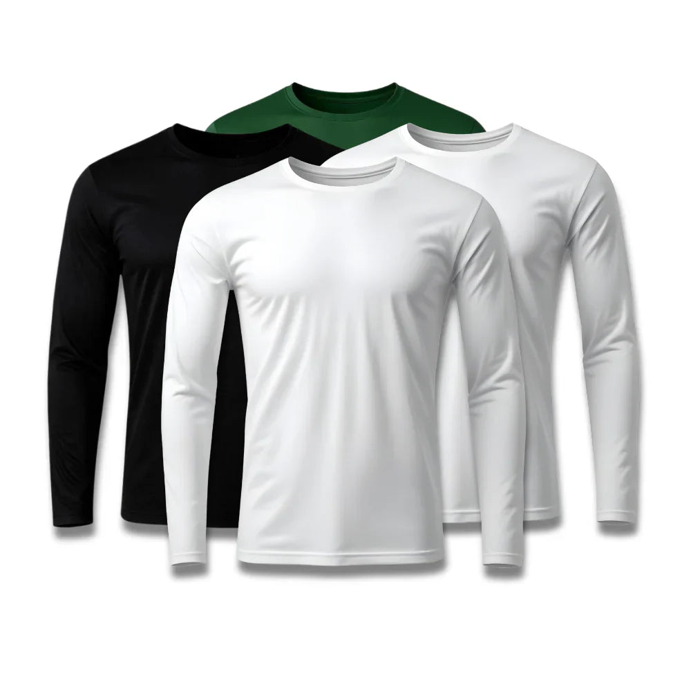 Kit 4 Camisetas Mangas Longas Tecnológicas de Inverno Tech